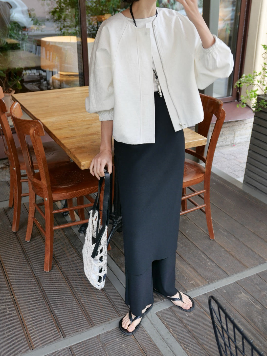 17a25 Basic round-neck jacket