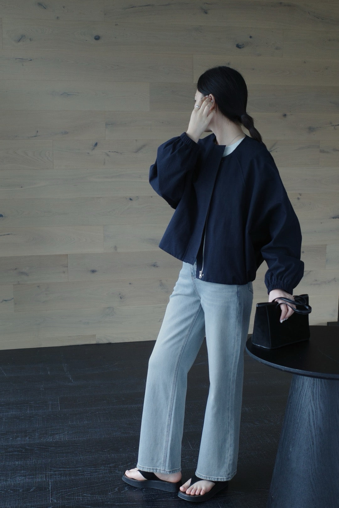 17a25 Basic round-neck jacket