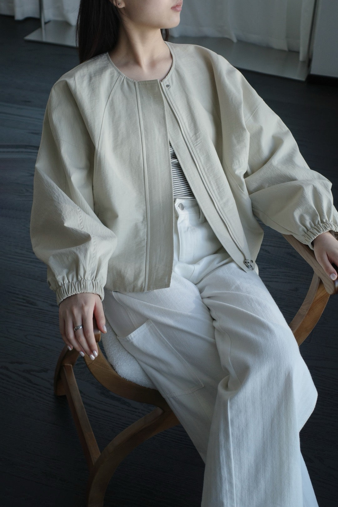 17a25 Basic round-neck jacket
