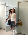 15v37 Tiered gingham skirt – lightweight volume