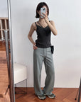 17a26 Cashmere camisole with lace trim