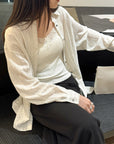 17a26 Cashmere camisole with lace trim