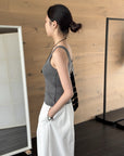 Cotton-cashmere cami with padded cups