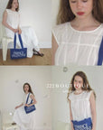 16v7 WHITE PANELLED COTTON TOP – SLEEVELESS SUMMER EDITION