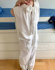 16q9 Pleated hem trousers