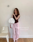 16q9 Pleated hem trousers