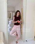 16q9 Pleated hem trousers
