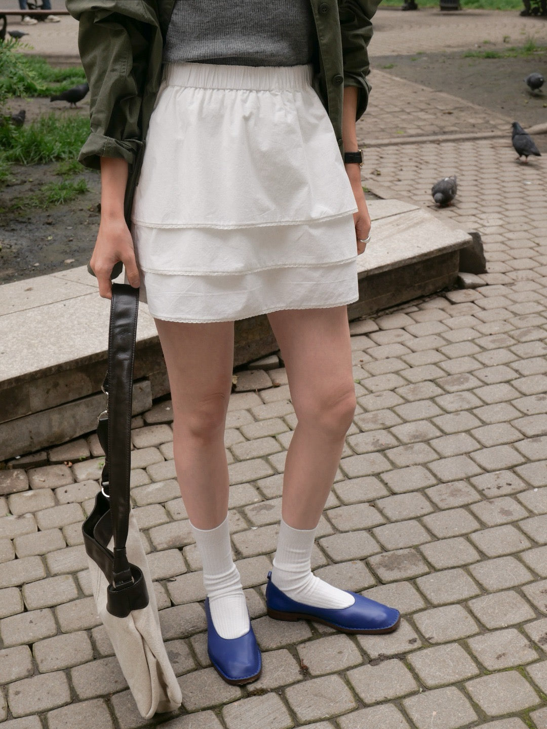 17v1 Basic pleated mini skirt