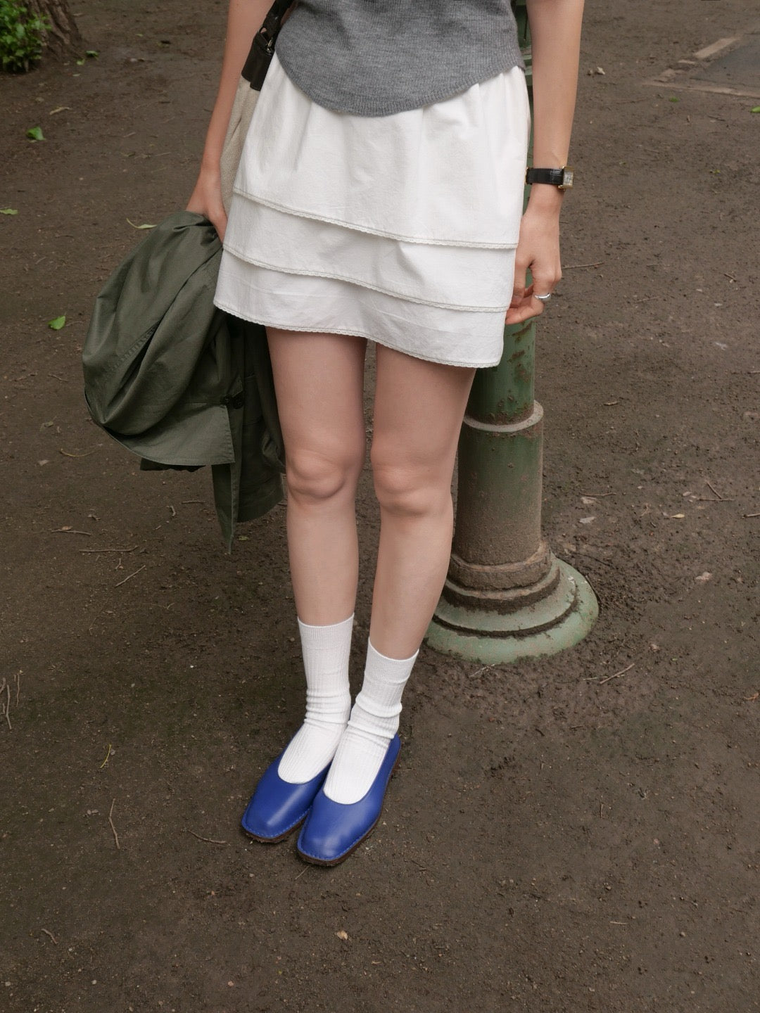 17v1 Basic pleated mini skirt