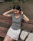 17v1 Basic pleated mini skirt