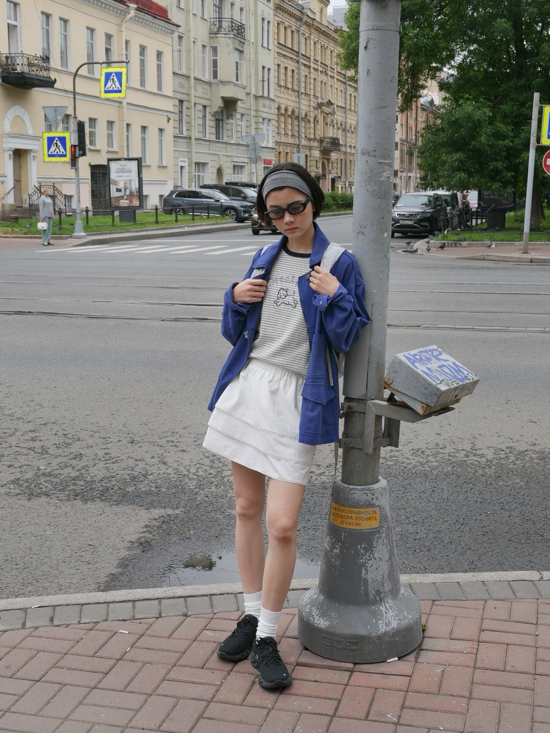 17v1 Basic pleated mini skirt