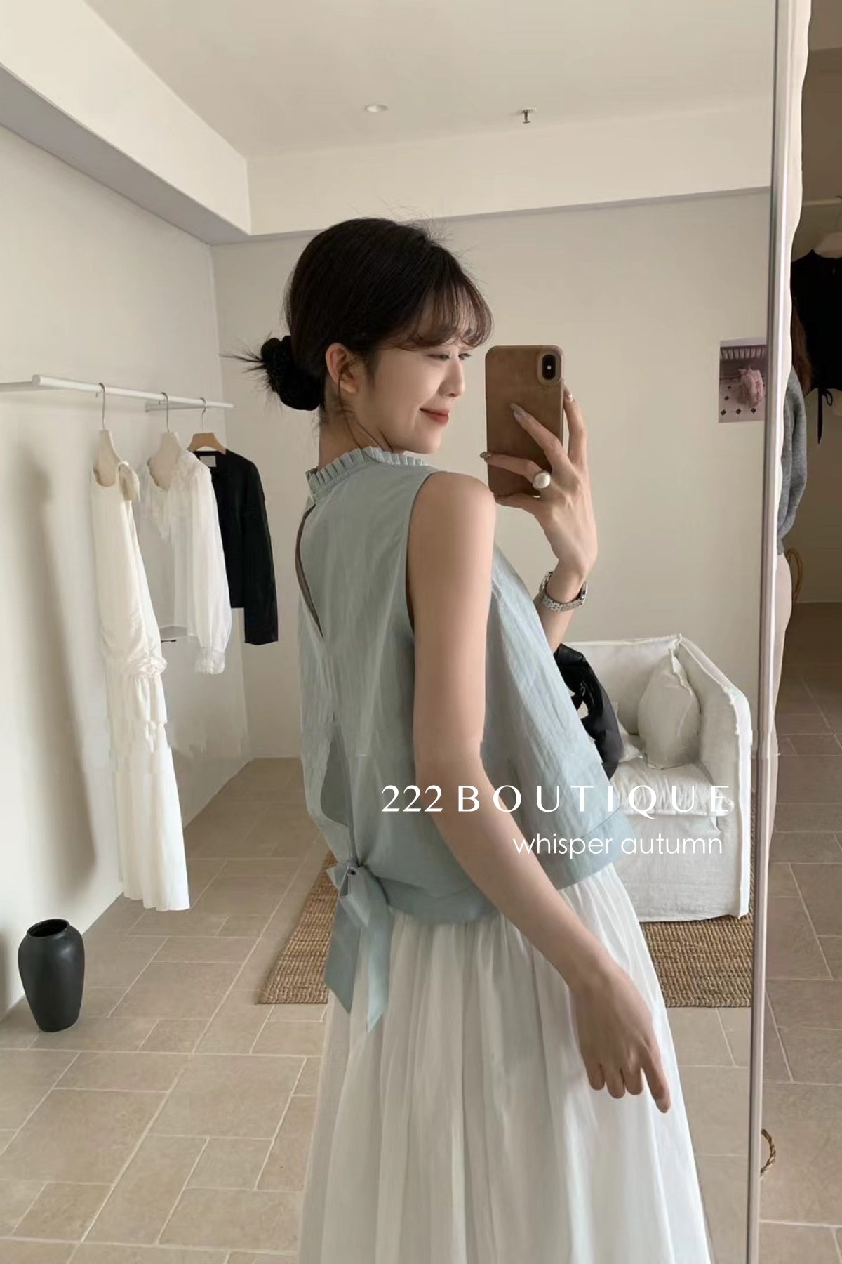16a22 Basic halter-neck cotton top
