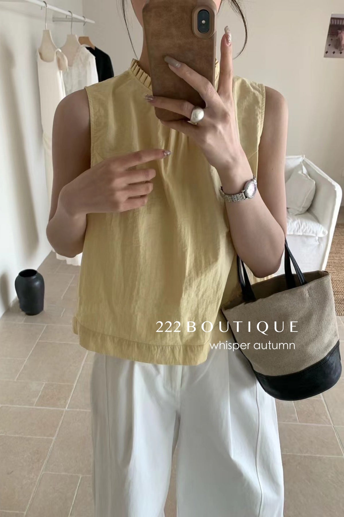 16a22 Basic halter-neck cotton top