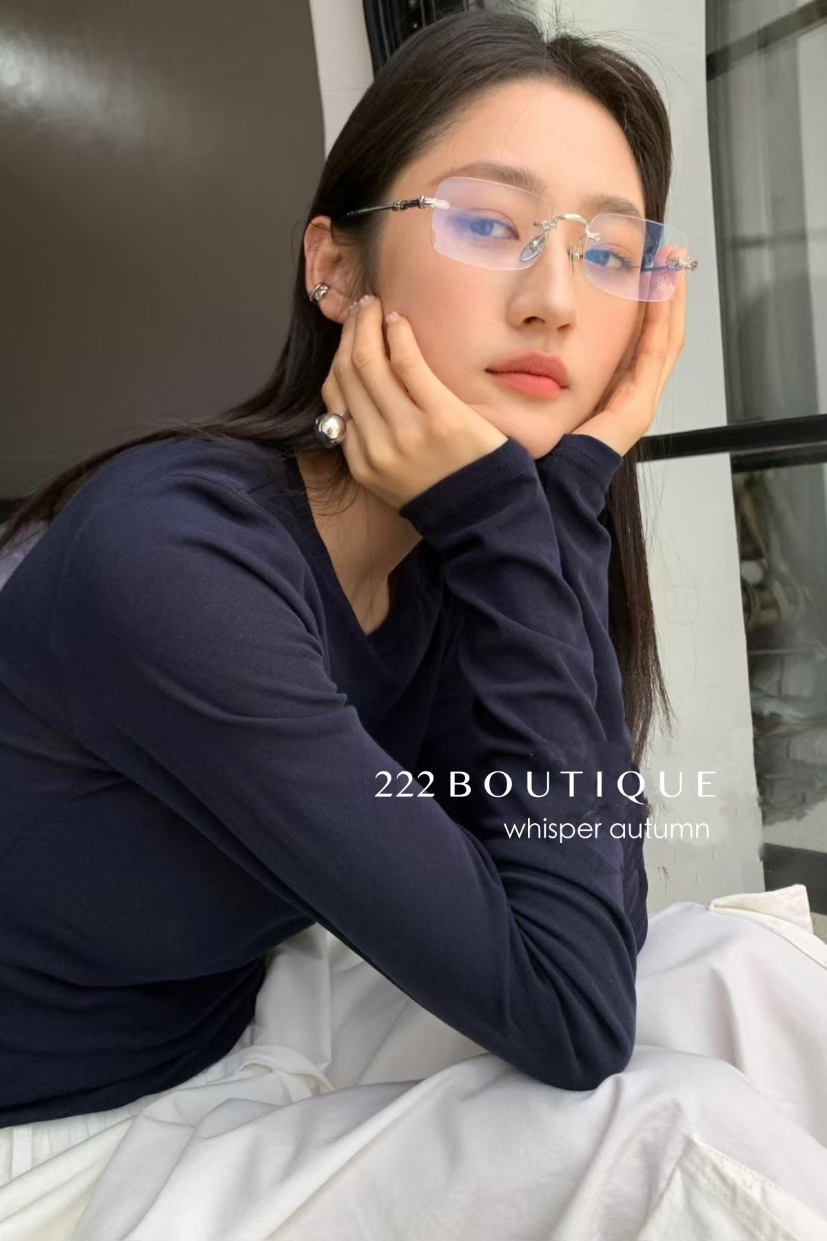16a26 Fitted cotton long-sleeve top