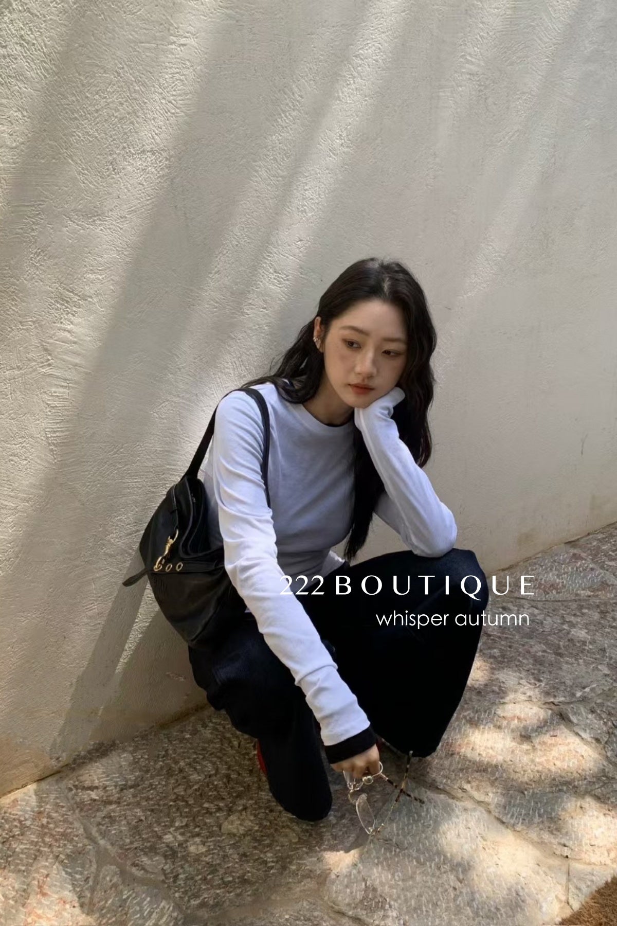 16a26 Fitted cotton long-sleeve top