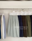 16q14 Basic elastic-waist khaki trousers