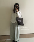 16q14 Basic elastic-waist khaki trousers