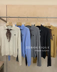 16a31 Scarf-collar polo top – 4 colors