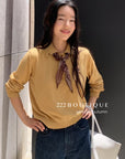 16a31 Scarf-collar polo top – 4 colors