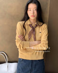 16a31 Scarf-collar polo top – 4 colors