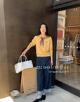 16a31 Scarf-collar polo top – 4 colors