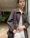 16a29 Long trench coat with belt
