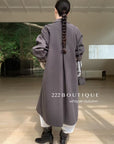 16a29 Long trench coat with belt