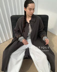 16a29 Long trench coat with belt