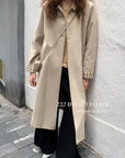 16a29 Long trench coat with belt