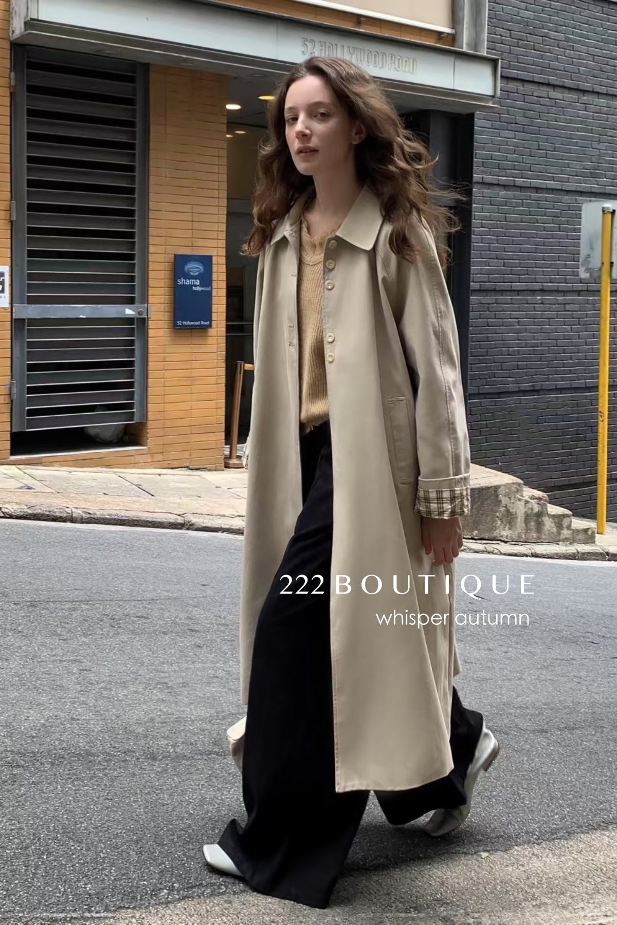 16a29 Long trench coat with belt
