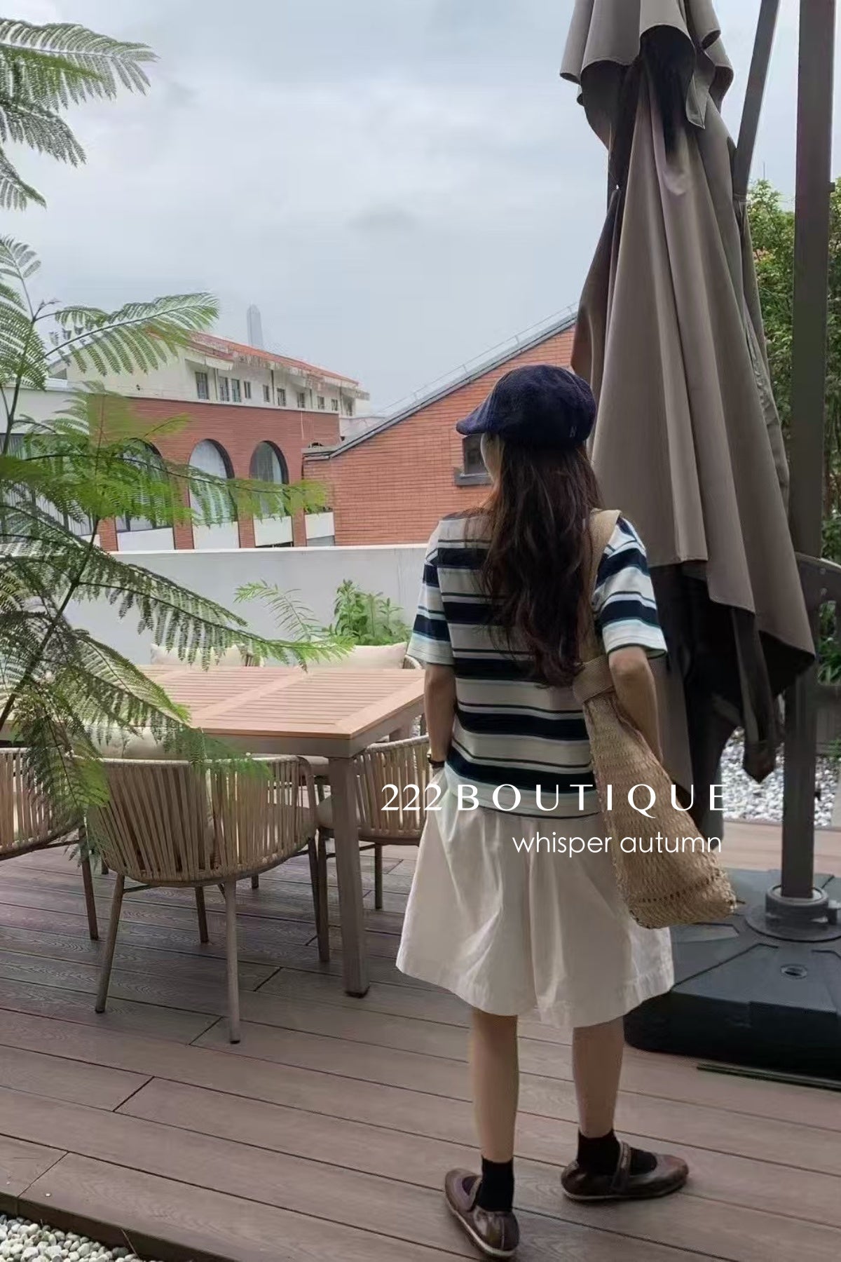 16a58 Oversized striped polo