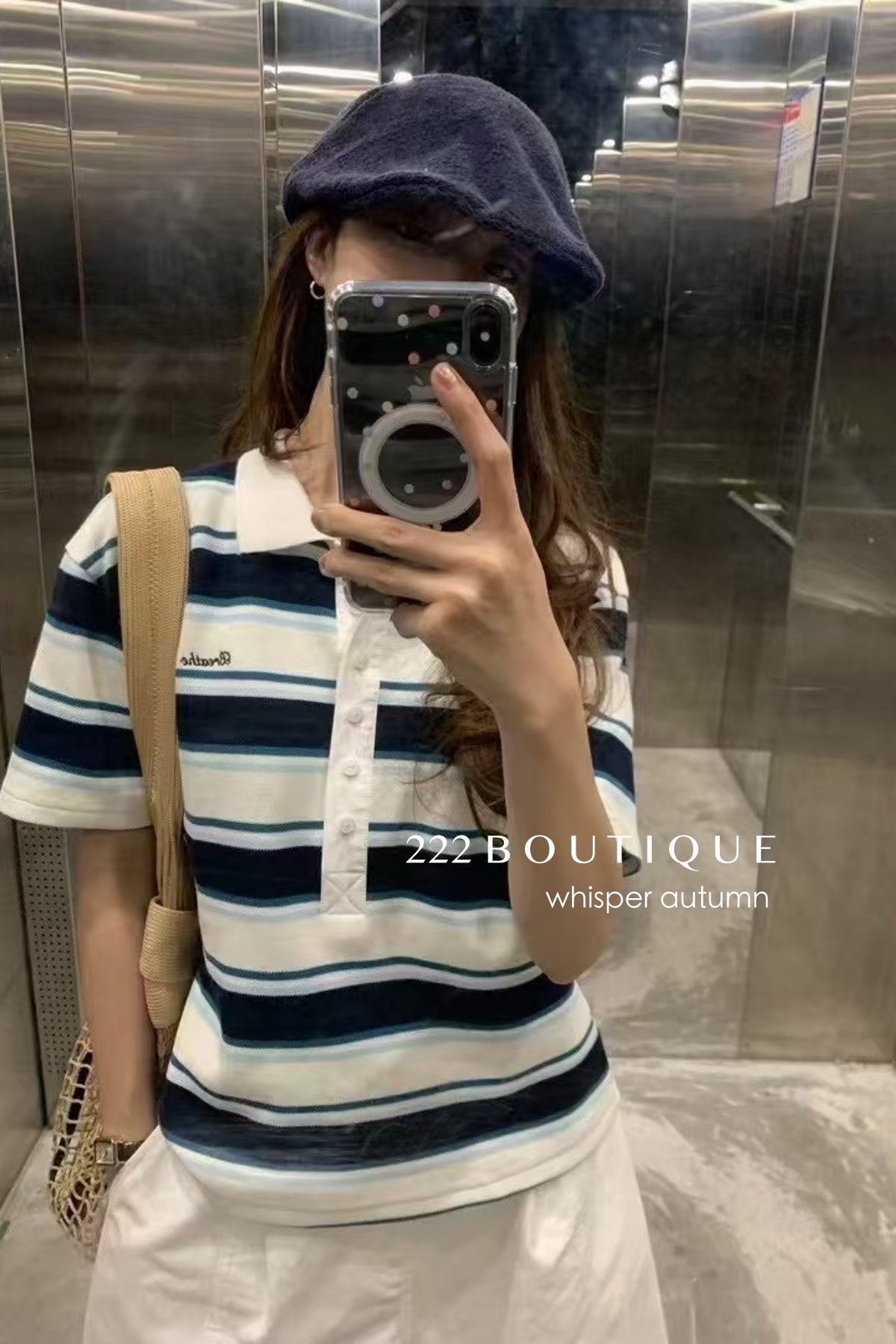 16a58 Oversized striped polo