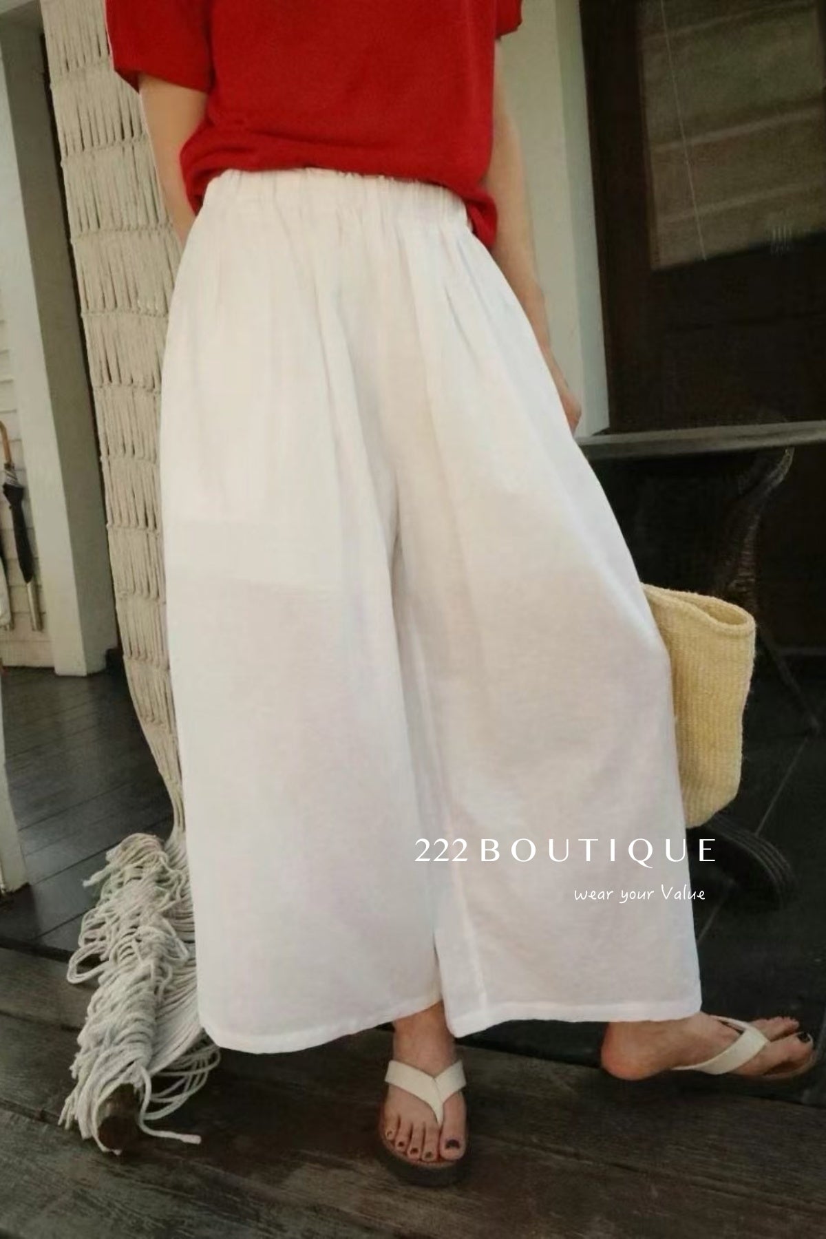 13Q11 Breathable Wide Straight-leg Pants