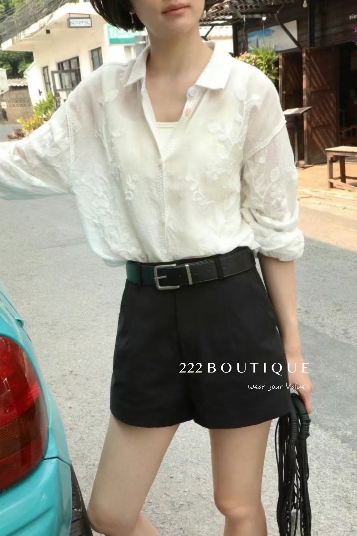 13A12 Belted Summer Shorts