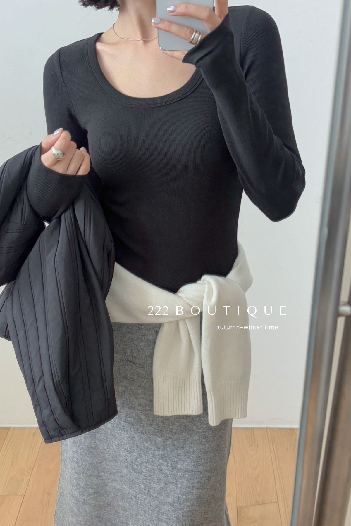 18a28 Thermal fitted U-neck top with padded chest