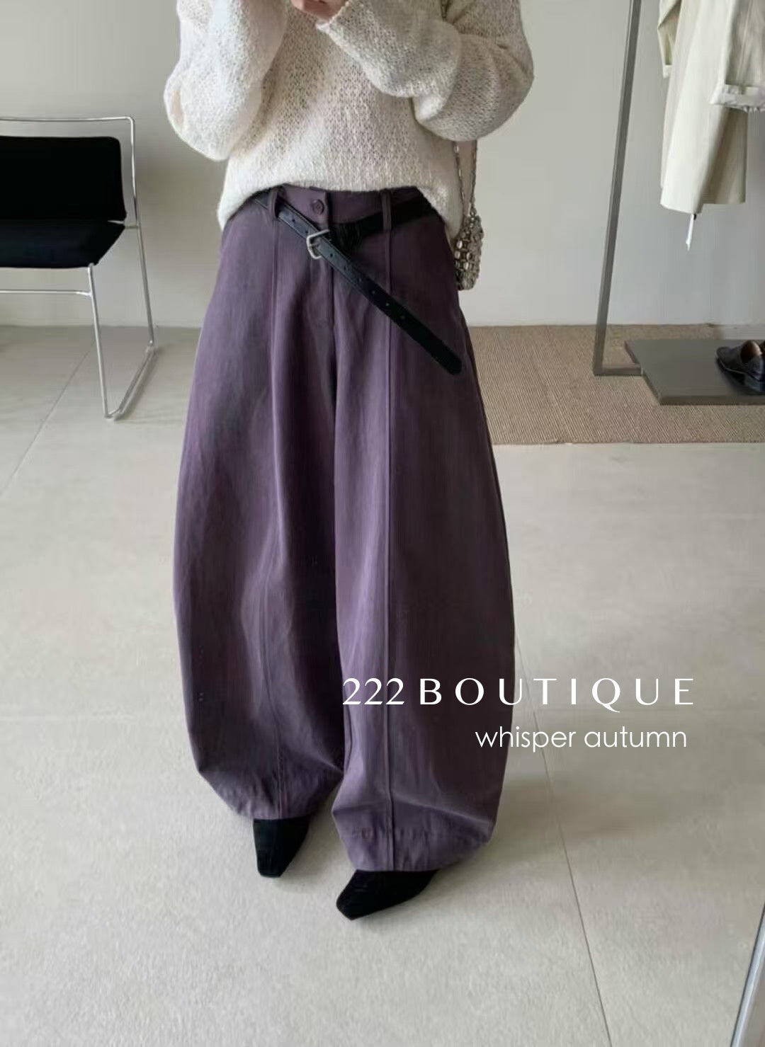 16a20 Tapered poly trousers with belt