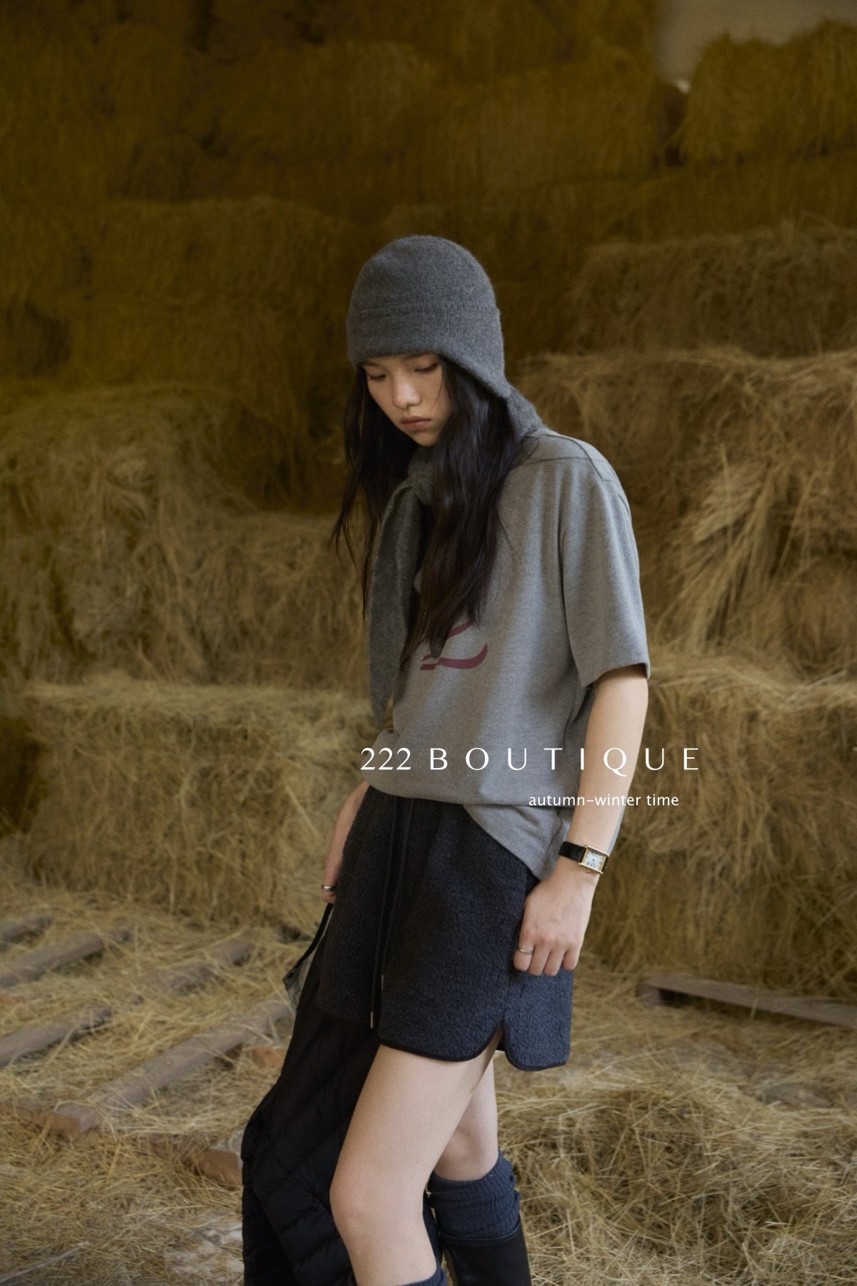18a32 Basic light grey oversized tee