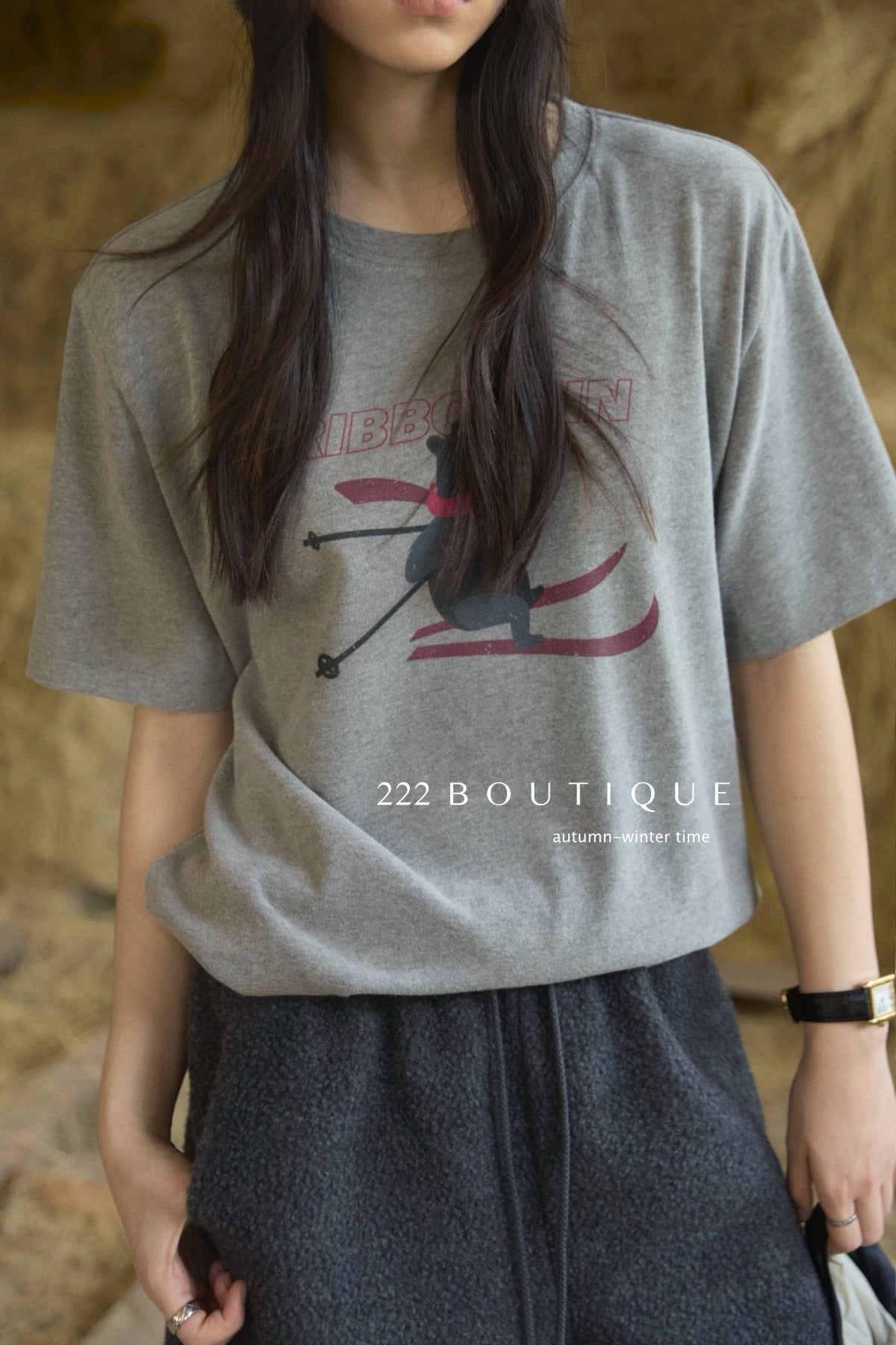 18a32 Basic light grey oversized tee