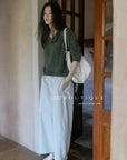 18q11 Wool carrot pants with elastic waist
