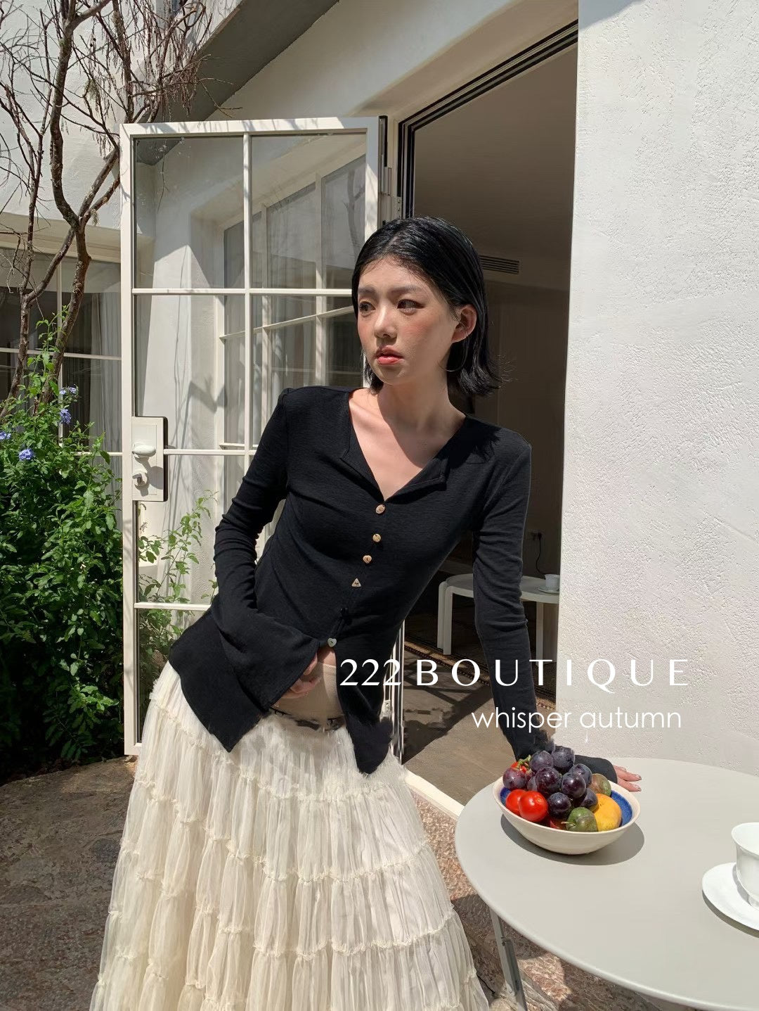 16a76 Long Mongtoghi ribbed cardigan