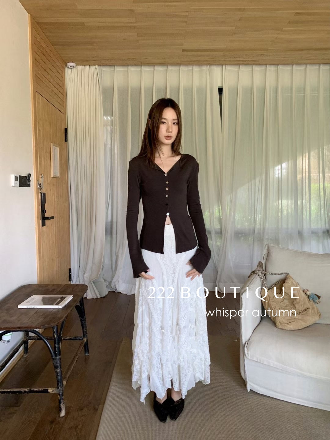 16a76 Long Mongtoghi ribbed cardigan