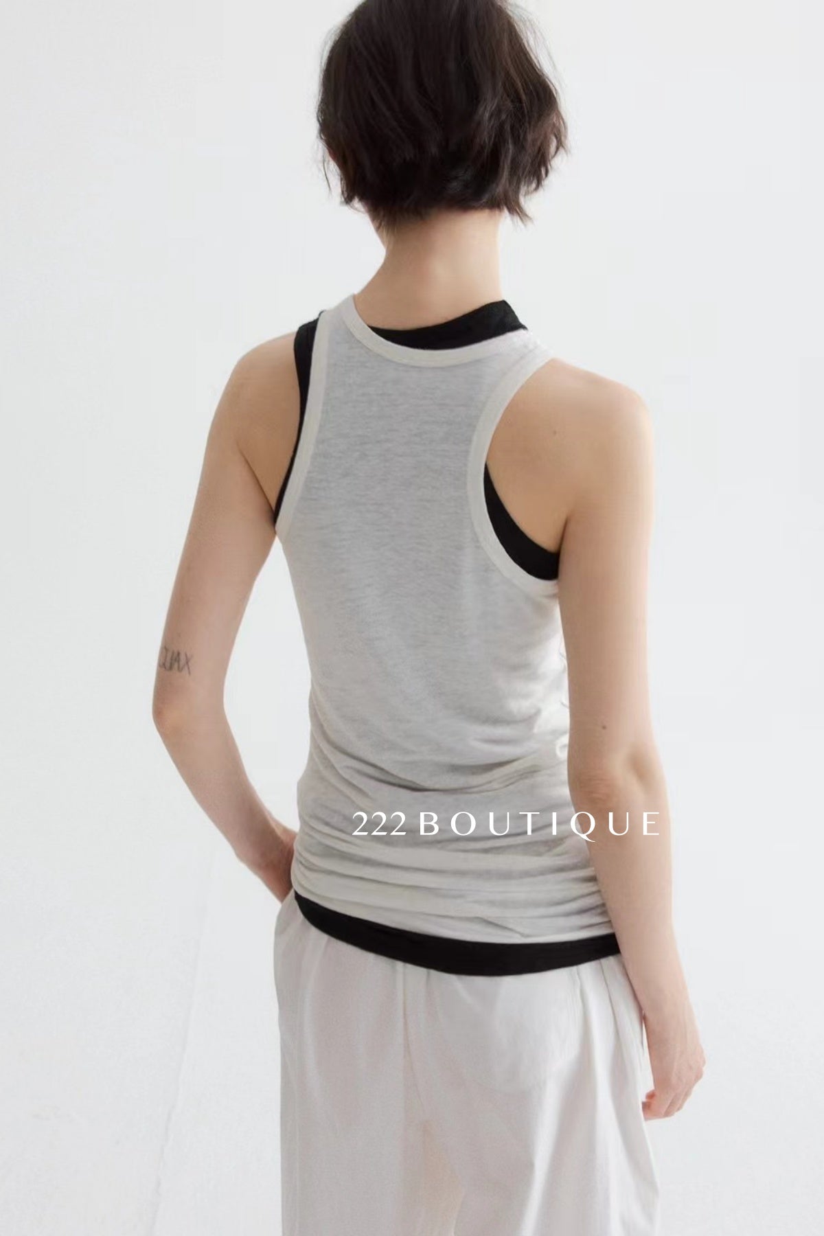 15a2 Side-cut cotton tank top – bold and breathable