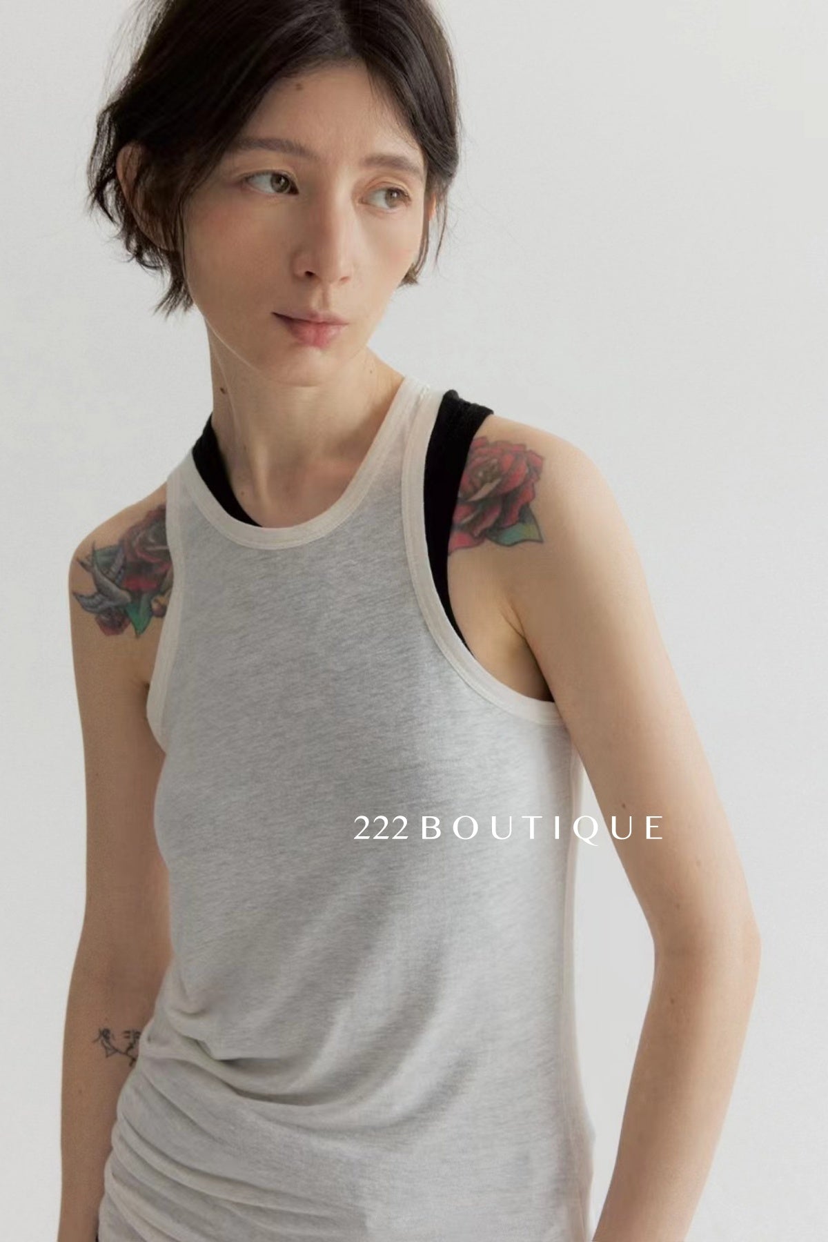15a2 Side-cut cotton tank top – bold and breathable