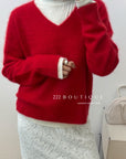 18a33 V-neck cashmere sweater