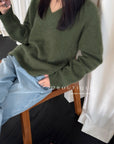 18a33 V-neck cashmere sweater