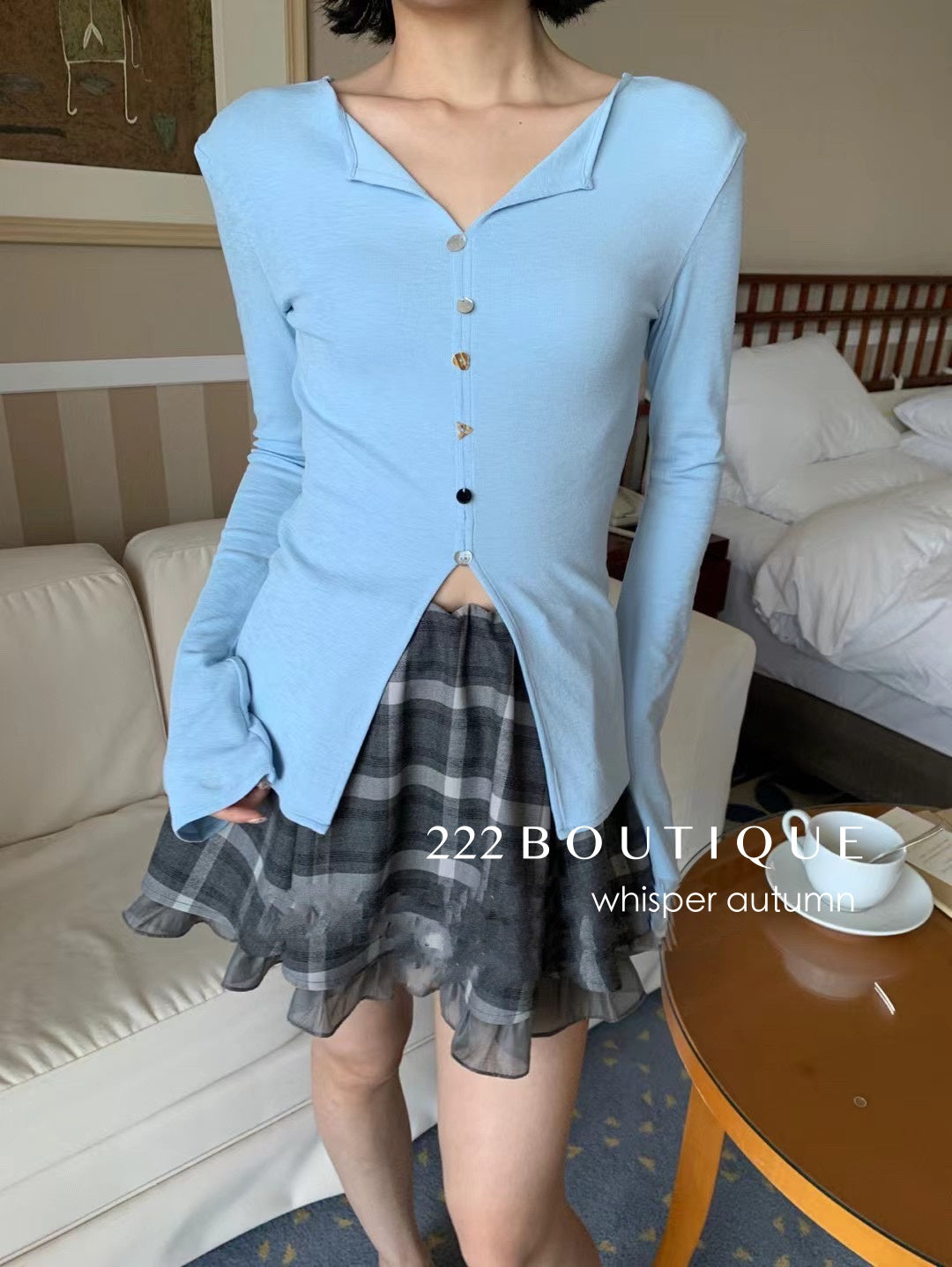 16v19 Basic plaid mini skirt