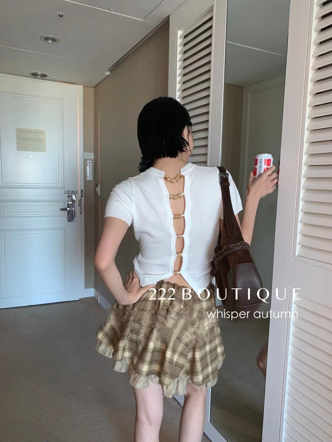 16v19 Basic plaid mini skirt