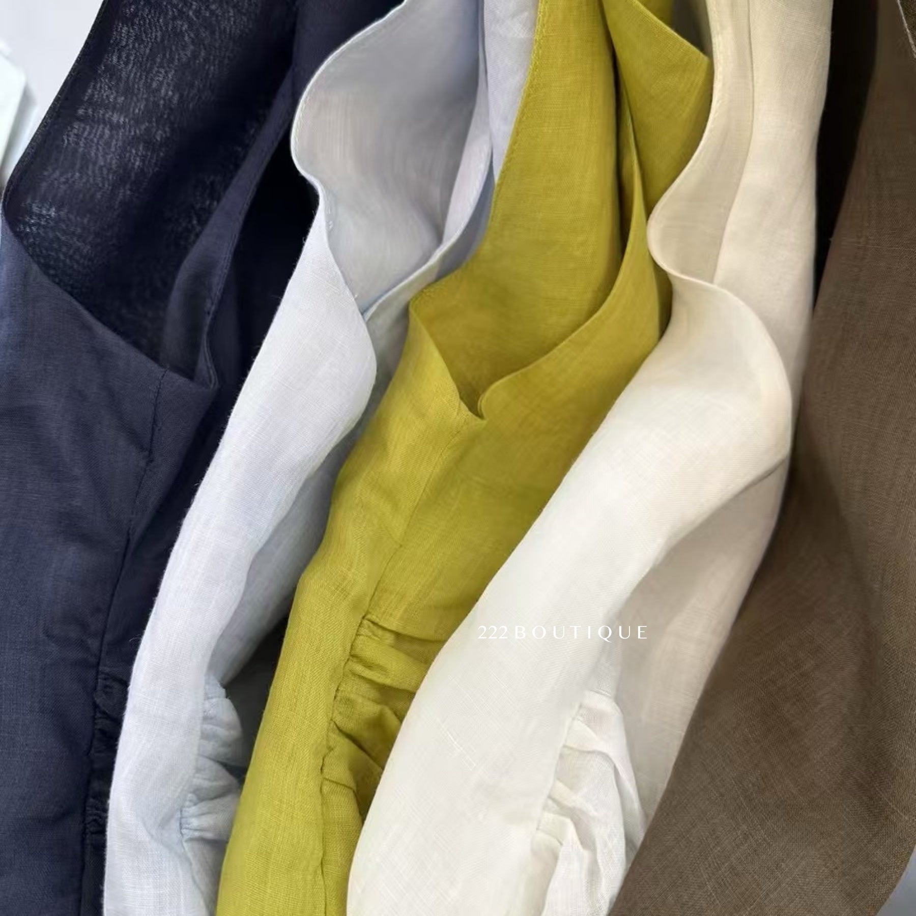 14a47 Asymmetrical Draped Top – Soft Linen Blend