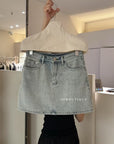 14v28 Washed Denim Mini Skirt – Vintage Blue
