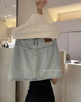 14v28 Washed Denim Mini Skirt – Vintage Blue